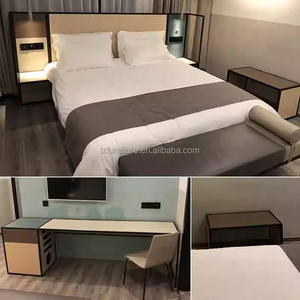 Muebles de dormitorio de hotel modernos y económicos, juegos completos de habitación con marco de cama de madera, colchón, estación de trabajo, armario y soportes para TV - Product Image 6