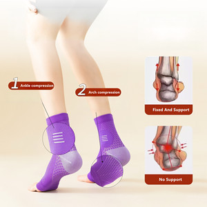 Nouvelles Manchons de Cheville Compressifs <span class=keywords><strong>Comprex</strong></span> en Nylon, Design Amélioré, Élasticité Renforcée, Couleur Violette, Respirants et Absorbants la Transpiration - Product Image 5
