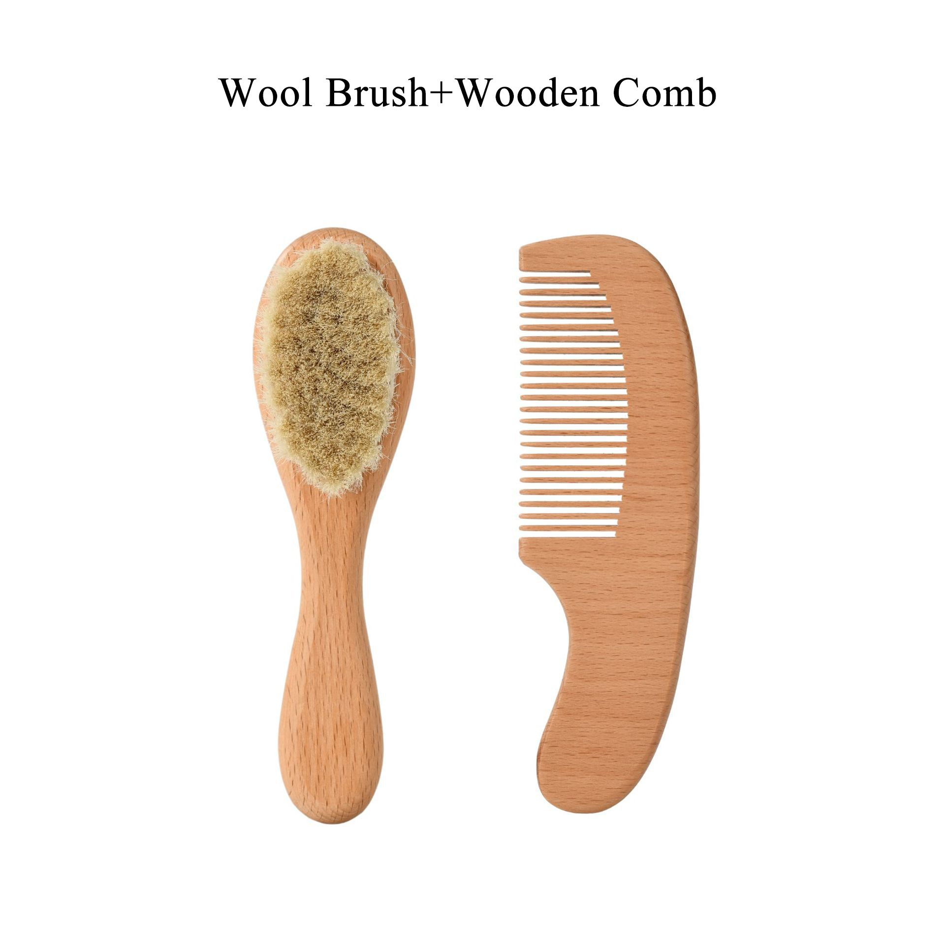 Brosse en laine + peigne en bois
