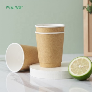 Cốc Giấy Dùng Một Lần Có Thể Phân Hủy Sinh Học Hai Lớp Màu Trắng/Đen Nóng Tùy Chỉnh In Theo Yêu Cầu Bán Sỉ - Product Image 5