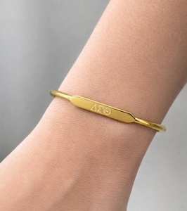 Bracciale Inspire Jewelry in Acciaio Inossidabile Delta Sigma Theta - Bracciale Placcato Oro con Lettere Greche Regolabile per Uomo - Product Image 2