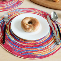 Set de table rond moderne en polyester tissé, isolant et réutilisable, 30 cm, pour table à manger domestique et mariages