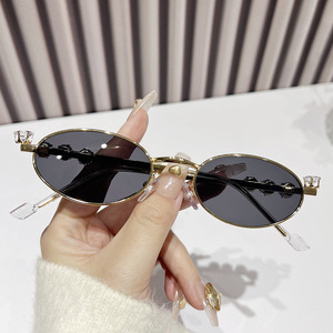 S020 Summer New Arrival Oval Fashion Personality Diamond Ins Style Women Men Shades Vintage <b>Sunglasses</b> - Product Image 5