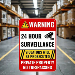 Letrero <span class=keywords><strong>de</strong></span> aluminio Prohibido El Paso-Videovigilancia las 24 horas-Protegido por <span class=keywords><strong>la</strong></span> <span class=keywords><strong>ley</strong></span>-Robo y resistente al óxido - Product Image 6