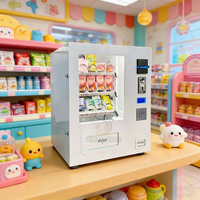 Distributeur automatique de chocolat, de sachets de thé, de snacks et de boissons avec code QR, machine de bureau acceptant les paiements par carte de crédit et pièces pour une utilisation en intérieur
