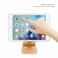 Support de téléphone pliable en aluminium en gros, réglable, portable, pour bureau et diffusion en direct