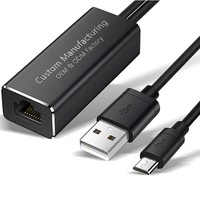 Câble Micro USB de 1M de longueur vers RJ45 10 100Mbps USB 2 0 Adaptateur de carte réseau Ethernet LAN externe