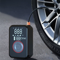 Gonfleur de pneus portable sans fil, pompe à air numérique, double alimentation, rechargeable par type-C, gonfleur de pneus de voiture avec lumière LED, batterie externe SOS