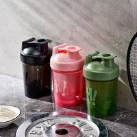 Bouteille de shaker de protéines personnalisée, portable, 350 ml, sans BPA, anti-fuite, pour le sport, la gym, en plastique, avec boule de shaker en PP