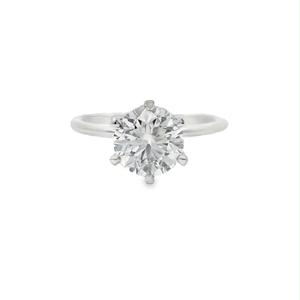 Anillo de compromiso de moissanita en oro de 14 quilates de alta demanda, elegante joyería fina para mujer disponible a buen precio. - Product Image 1