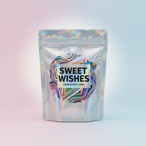Sachet Doypack refermable hermétique en <span class=keywords><strong>film</strong></span> métallisé pour bonbons tropicaux en petites séries, 5oz, approuvé FDA, idéal pour les fêtes - Product Image 1