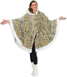 Super doux et confortable, en flanelle pelucheuse, en <span class=keywords><strong>polaire</strong></span> sherpa, tricoté, <span class=keywords><strong>capuche</strong></span> d'hiver, léopard, vêtement pour <span class=keywords><strong>femme</strong></span>, poncho portable, cape, couverture - Product Image 2