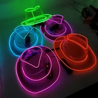 Cappello da Cowboy in PVC Luminoso Colorato, Cappello Western Trasparente Perlescente Luminoso, Fornitura Diretta dalla Fabbrica