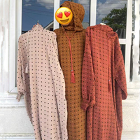 Nouveau modèle de hijab musulman Abaya, deux couleurs, broderie 3D, robe à fleurs, robe de prière islamique Dubaï, vêtements pour filles, kaftan une pièce