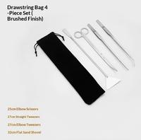 Kit d'outils modernes pour l'aménagement d'aquariums – 3 pièces : pinces, ciseaux, pelle plate en acier inoxydable écologique pour plantes aquatiques