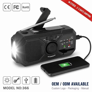 <span class=keywords><strong>Radio</strong></span> meteorológica de emergencia con manivela solar, AM/FM, portátil, recargable, batería de 1200 mAh, linterna LED, alarma SOS para huracanes - Product Image 1