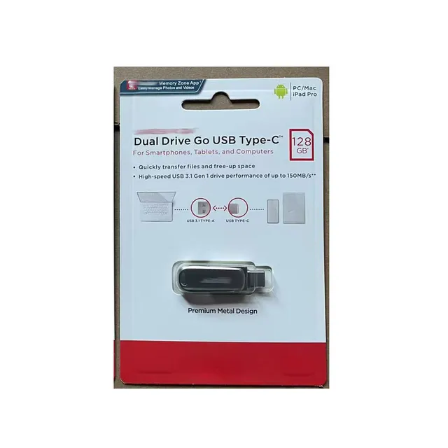 USB 3.0 Type C OTG Flash Drive 128GB 64GB 32GB Dual Drive New Metal Stick with Antivirus for Smartphone