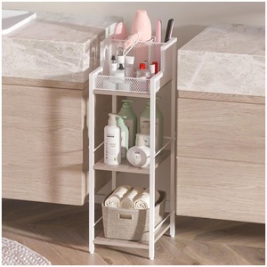 Estante de Almacenamiento de Tres Niveles, Blanco, 3 Pisos, Estantes Independientes para Baño - Product Image 1