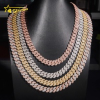 Collier Chaîne Maillons Cubains de Miami 10mm et Bracelet en Argent 925 Testé VVS Moissanite Diamant de Laboratoire Hip Hop Bling Bling