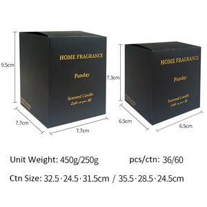 Velas de cera de soja respetuosas con el medio ambiente Envases negros Embalaje de regalo con tapa de larga combustión - Product Image 2