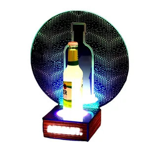 Großhandel LED-Acryl-Weinregal leuchtende Nachtclub-Vorführständer Whiskey Wodka-Flaschen Vorführständer Lichtsockelhalter