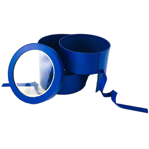 Scatola rotante a doppio strato di forma rotonda scatola romantica per bomboniere con fiori di rose conservati con coperchio trasparente - Product Image 5