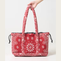 Sac fourre-tout matelassé à cordon de serrage motif Paisley, grande capacité, sac à bandoulière matelassé pour femme, sac de shopping réutilisable style bohème