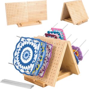Tabla de Bloqueo de Bambú para Crochet con Clavijas y Accesorios, Tabla de Tejer para Cuadrados de <span class=keywords><strong>Abuela</strong></span>, <span class=keywords><strong>Regalo</strong></span> para <span class=keywords><strong>Abuela</strong></span> y Mamá - Product Image 1