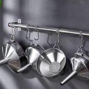 Alta Qualidade 10 Polegada Funil De Aço Inoxidável com Tela De Filtro Funil Pequeno Durável para Garrafa De Óleo Líquidos De Vinho Cozinha Uso - Product Image 2