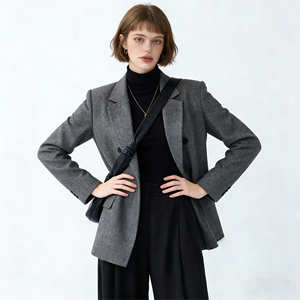 Chaqueta Casual de Estilo <span class=keywords><strong>Retro</strong></span> Europeo Americano 2025, Chaqueta Cruzada Transpirable para Mujer, Estilo Minimalista Sólido - Product Image 5