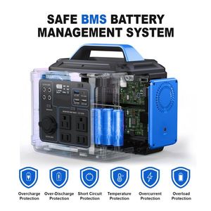 Station d'alimentation portable 300W 296Wh 80000mAh avec batterie LiFePO4, générateur solaire MPPT à onde sinusoïdale pure pour camping en extérieur et usage domestique - Product Image 3