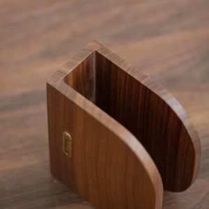 Solid Wood <b>Standing</b> Tissue Holder <b>Fan</b> Shaped Corner Natural Color Modern Minimalist Design For Restaurants Cafes - Product Image 4