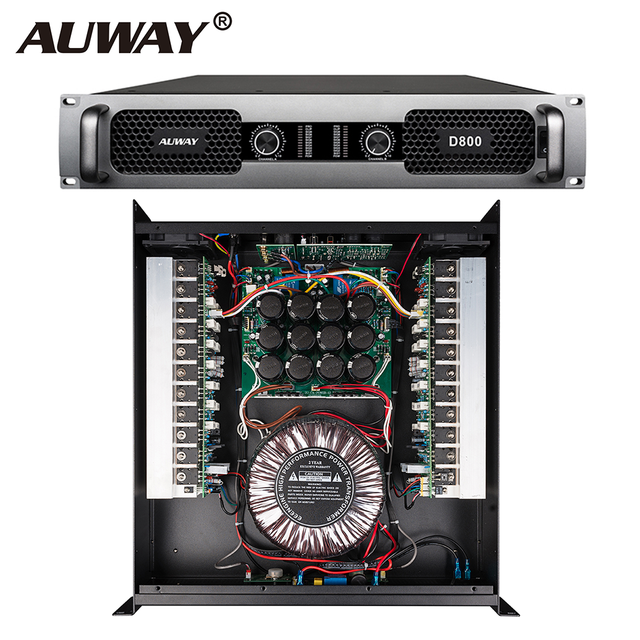 Factory Price AUWAY TTV2800 2 Channel 800W 4 Ohm Class H Professional 2U Power Amplifier