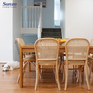 Sedie da pranzo in legno massello in Rattan reale banchetti impilabili per matrimoni salotti all'aperto Barbeque Parks ville scantinati - Product Image 6