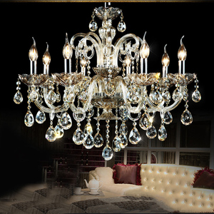 Lámpara de Araña de Cristal Dorado Europeo, Estilo Vela, Lámpara Colgante de Cristal para Sala de Estar, Dormitorio, Villa, Comedor Clásicos - Product Image 2