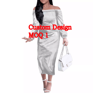 Commercio all'ingrosso di seta di latte Sexy off <span class=keywords><strong>spalle</strong></span> abito a manica lunga Hawaii Polynesain stampa ibisco abito Midi attorcigliato per la signora - Product Image 5