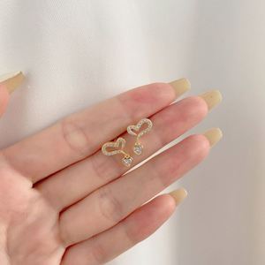 Dylam Luxury Bridal Daily 925 <b>Sterling</b> <b>Silver</b> Rhodium 18K Gold Plated Infinite Elements 5A Cubic Zirconia <b>Dangle</b> Stud <b>Earrings</b> - Product Image 6