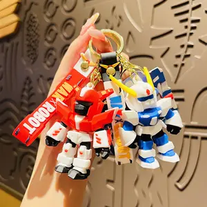 Hecion War Robot Toy Car Key Chain Cartoon PVC Doll Transformers Keychain Optimus Bumble Bee Key Chain