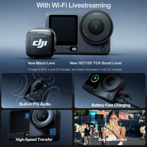 DJI Osmo Action 6 Standard Combo, 4 Ore di Autonomia della Batteria, Stabilizzazione Robusta con Rotazione a 360° °   Action Camera HorizonSteady 4K - Product Image 6