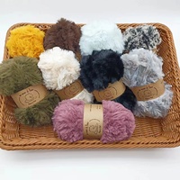 100% pompons en fourrure de polyester nouveau fil de fausse fourrure de style batton fils angora pour bébé amical
