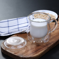 Mug isotherme à double paroi en verre 200 ml (7 oz) – Design moderne et créatif en forme de veau mignon – Sûr pour les aliments – Portable pour café et lait