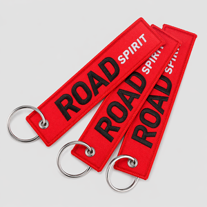 Global Supply Car Airplane Theme Fabric <b>Keychain</b> Two-Sided Drive Letter <b>Custom</b> Embroidered <b>Keychain</b> For Promotional - Product Image 1