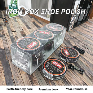 1 Summing Eco-friendly Shoe <b>Polish</b> in Tin Box 50ml Brown/<b>Black</b>/Natural Color High-end Leather Shoe Care Oil - Product Image 2