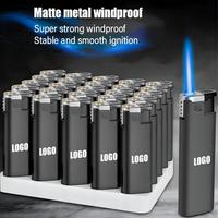 Briquet à Cigare Noir Étoile Flamme Rose 2025 avec Logo Personnalisé, Briquet à Flamme de Haute Qualité, Briquet à Gaz Économique pour Cigarette, Entièrement Personnalisable