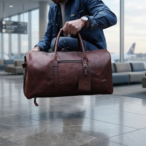 Natural Cow Buffalo Leather Genuine Leather Heavy Duty Handbags Latest Arrival Travel Bags with Zipper Portable Large Capacity - Product Image 1