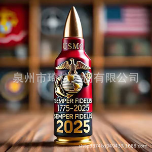 Adorno de Bala del USMC, Recuerdo del Aniversario 2025, Decoración de Escritorio de Resina, Regalo - Product Image 1