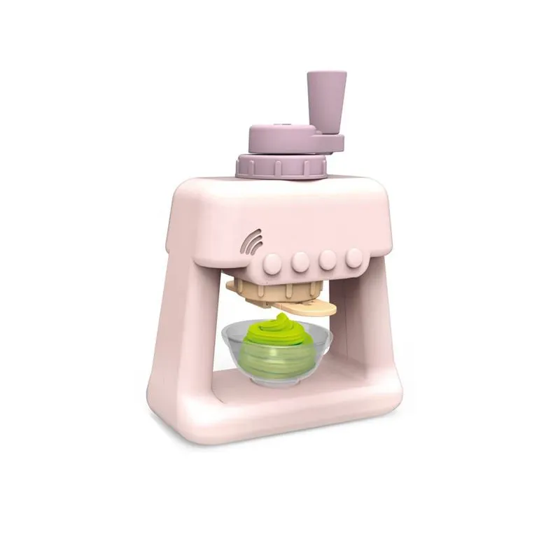 Casa de juegos para niños, máquina de helado de barro de color rosa y amarillo, material seguro opcional, juguetes de cocina