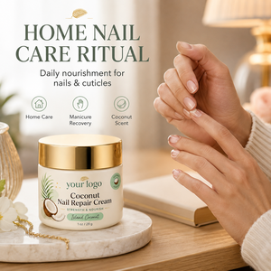 Crema para el cuidado de uñas de marca privada, nutritiva y reparadora, para uñas secas y quebradizas, con aceite de coco y cera de abejas. - Product Image 5