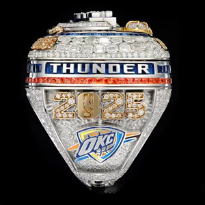 Bague de championnat de basket-ball MVP de haute qualité 2025 New Oklahoma City Thunder, fabrication directe, haute qualité, mode masculine, alliage - Product Image 3