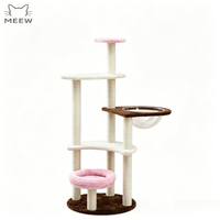 Arbre à chat en bois écologique multi-niveaux pour petit appartement, avec capsule spatiale et poteau à gratter en sisal, emballé en carton